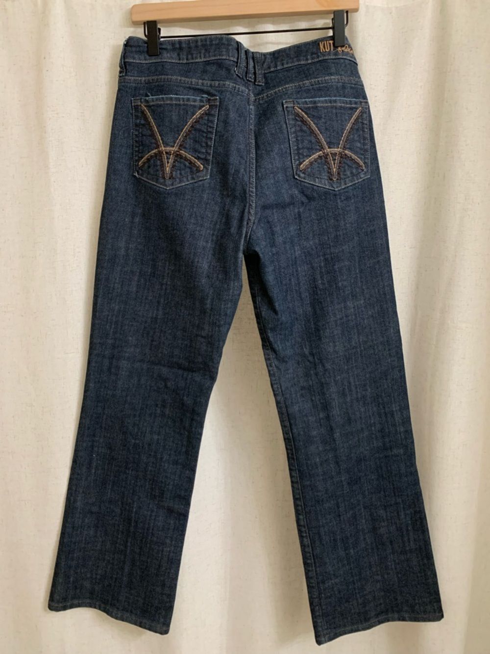 Kut from the Kloth women’s Boot Cut Dark Blue Straight Jeans size 12 - Picture 5 of 9